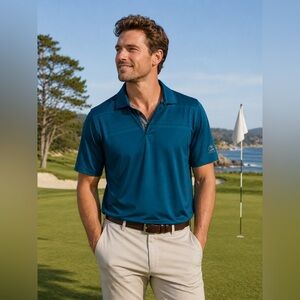 Pebble Beach Men's Teal Short-Sleeve Polo